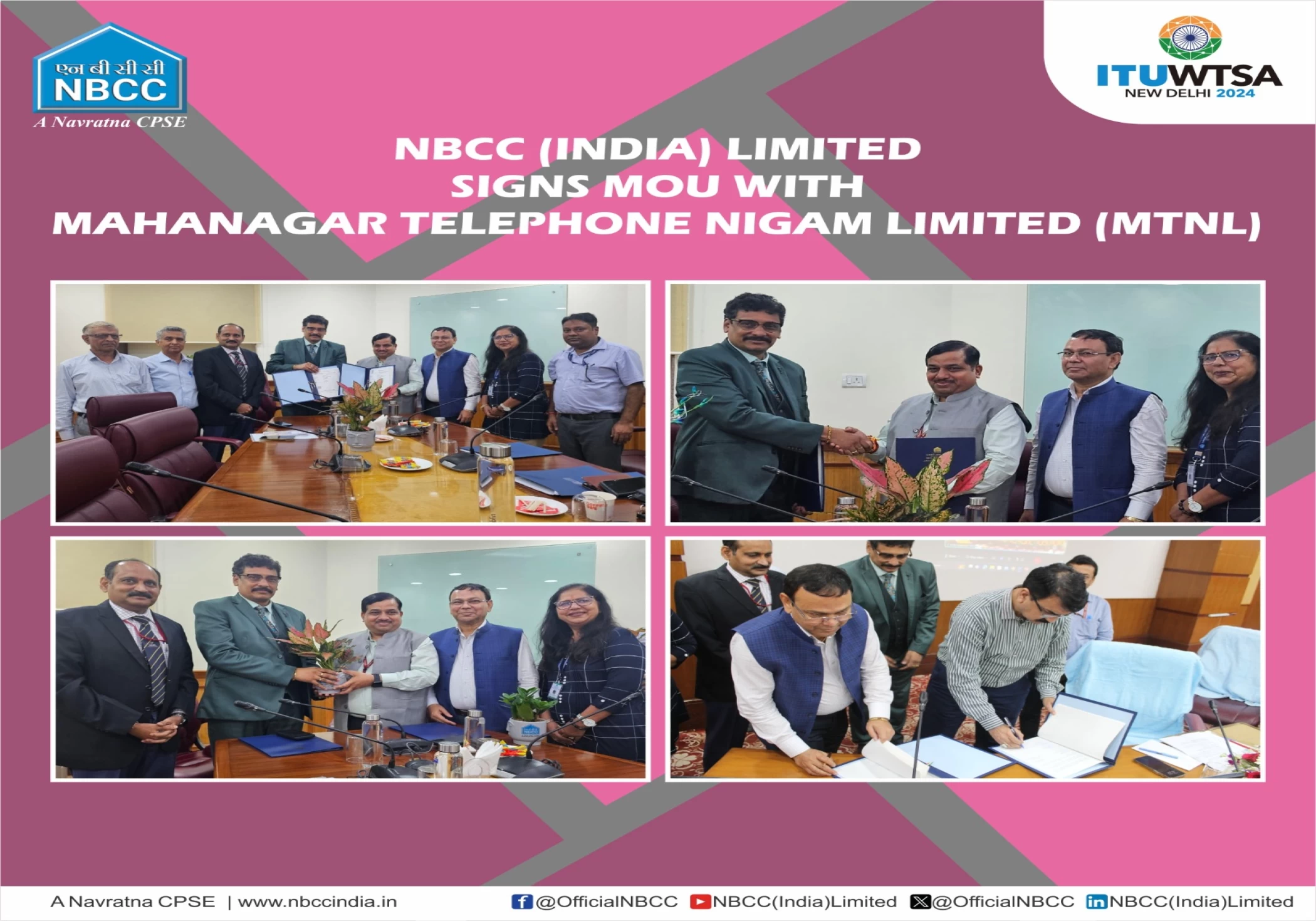 NBCC signs MoU with MTNL to develop prime land in New Delhi